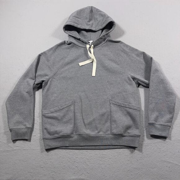 FRAME Gray Hoodie Sweatshirt Women Large Drawstring Pockets Raglan Long Sleeve‎ - Picture 1 of 9